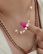 گردنبند کارتیه و مرواریدی XUPING
