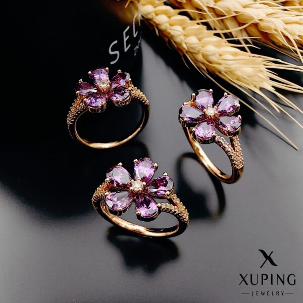 انگشتر جواهری گل XUPING (گلد) - تصویر 2