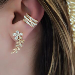 گوشواره گل و ایرکاف جواهری XUPING