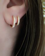 گوشواره تک میخ دو حلقه XUPING