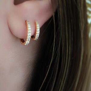 گوشواره تک میخ دو حلقه XUPING