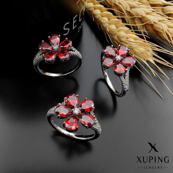 انگشتر جواهری گل XUPING (سیلور) - تصویر 2