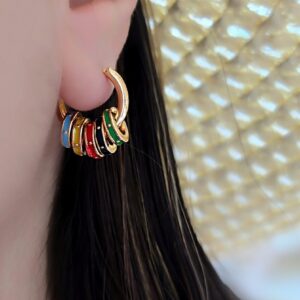 گوشواره حلقه مینا کاری XUPING